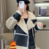 Damen-Motorradjacke – Warme Winterjacke Langarm Maschinenwaschbar